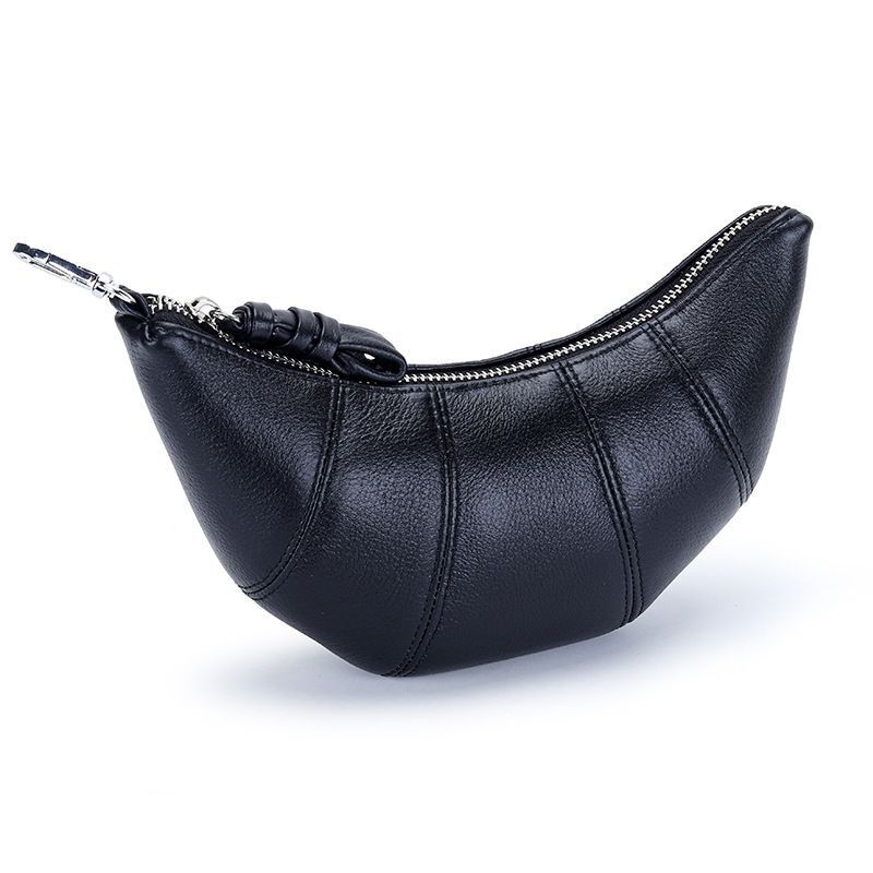 Cowhide Croissant Bag Halter Shoulder Dumpling Bag Genuine Leather Underarm Bag