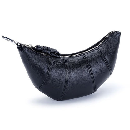 Cowhide Croissant Bag Halter Shoulder Dumpling Bag Genuine Leather Underarm Bag
