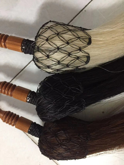 REAL Horse Tail Fly Whisk Swatter TV prop Martial Arts Buddhist Horsetail