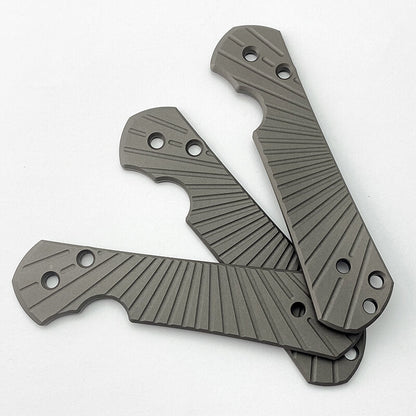 1Pc Titanium Scales for Chris Reeve Large Sebenza 21 Knife Radial Striation