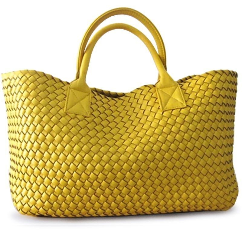 Woven Handbags Fashion Tide Weave Hand Shoulder Large Purse Shopping Basket Bag