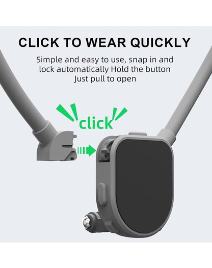 Strong Magnetic Neck Mount Holder (Gray) Silicone For iPhone SAMSUNG POV Phone