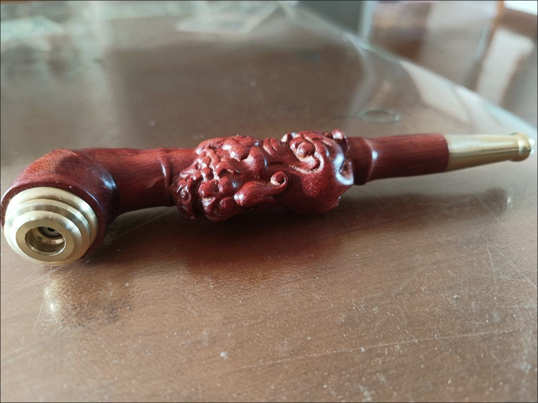 Red Sandalwood Pixiu Smoking Pipe Washable Filter Tobacco Pipe Men's Gift