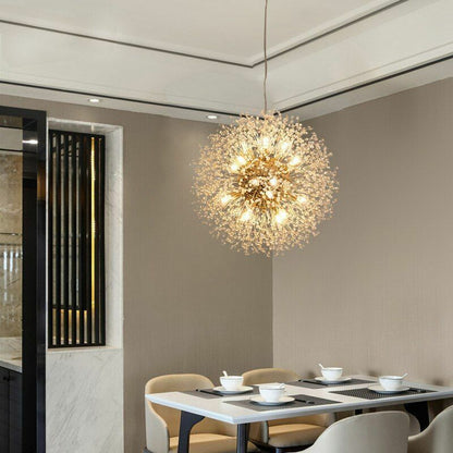 Modern Crystal Dandelion Chandelier Lighting Pendant Lamp Living Room Dining G9