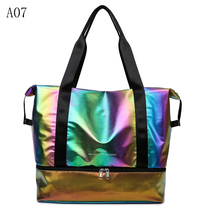 Pearlescent Folding Travel Shoulder Bag Waterproof Handbag Dry Wet Separation