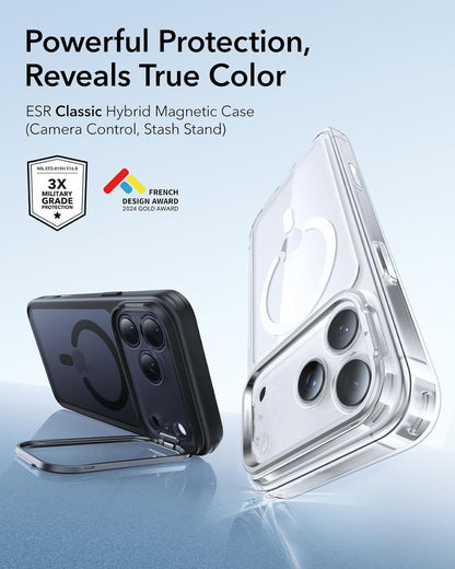for Iphone 17 Pro Case with Stash Stand, Camera Control Cover Compatible with Ma