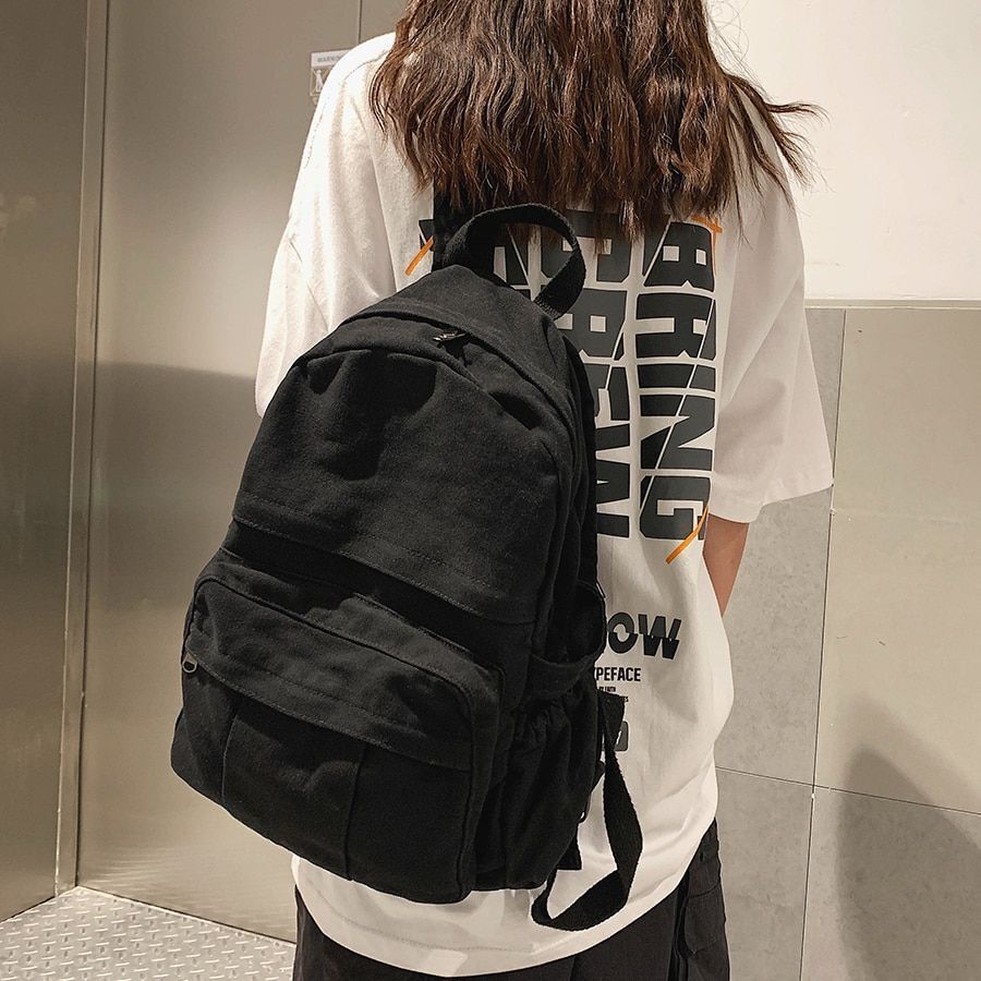Vintage Backpack Traveling Bag Student Zipper School Bag 30*13*35 CM Leisure 1PC