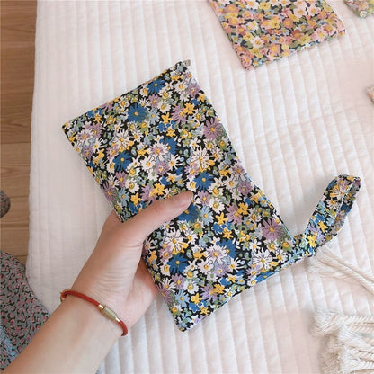 Floral Coin Purse Cotton Pouch Cosmetic Bag Fabric Make Up Organizer Storage Bag