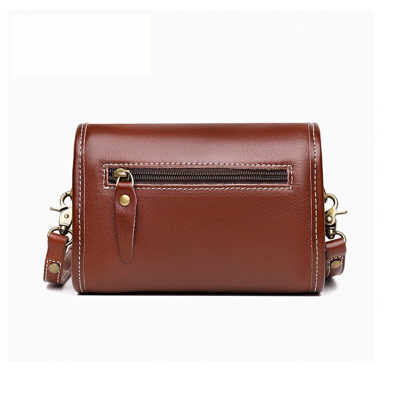 Vintage Sling Purse Genuine Leather Handbag Shoulder Messenger Bags 14*18*9 CM