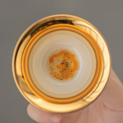 One Cup Chinese Tea Cup Ceramic Gilt Color Enamel Craft Creative Master Cup New