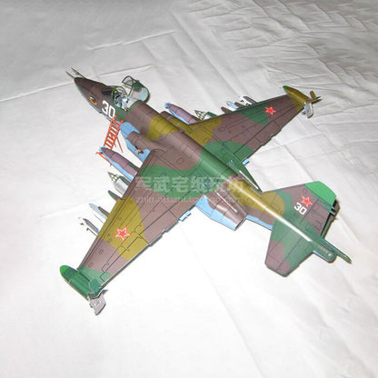 DIY 1:33 Paper Model Su-25 Attack Aircraft Model Fighter Handmade Craft Gift