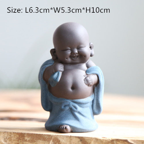 mini tea pet house decoration yixing zisha purple clay tea play on table Buddha