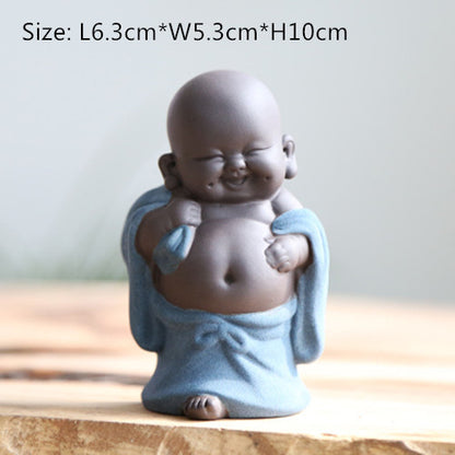 mini tea pet house decoration yixing zisha purple clay tea play on table Buddha