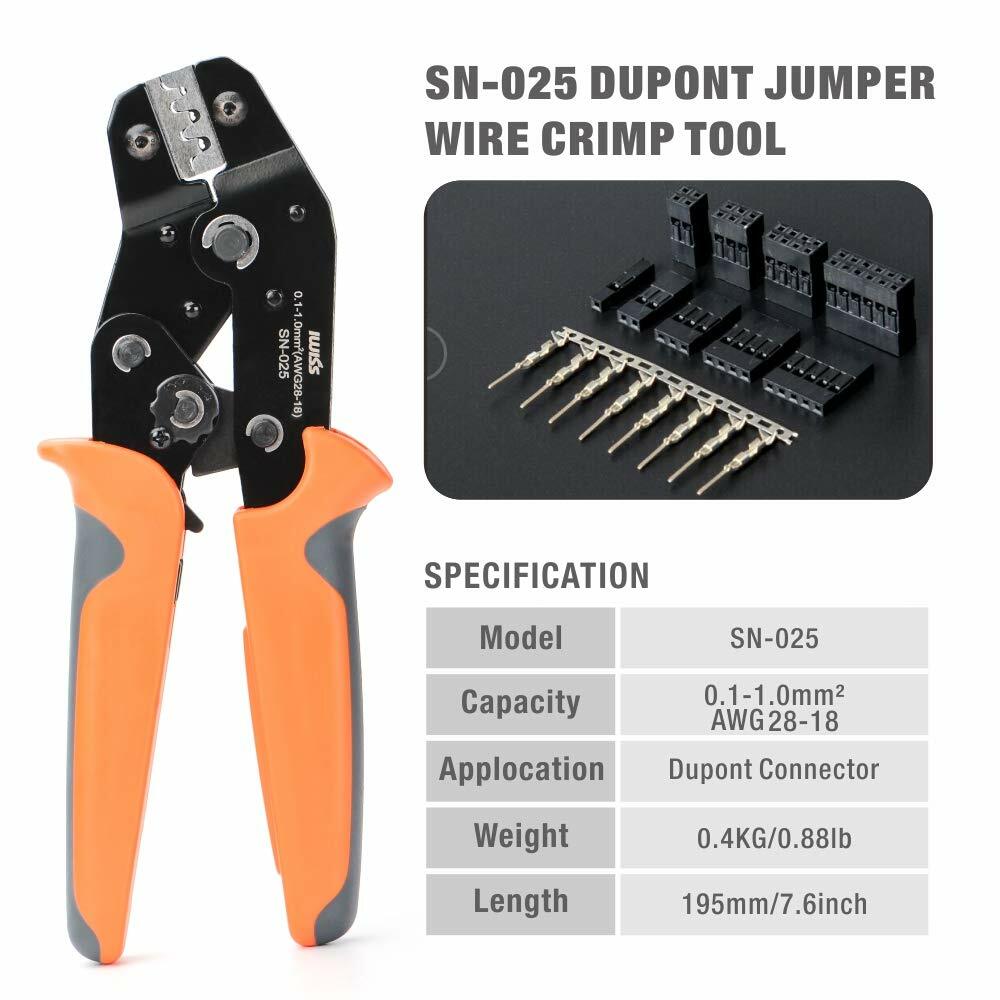 IWISS SN-025 F Crimp Dupont Terminal Crimp Tool AWG28-18 0.1-1mm² for MINI-PV