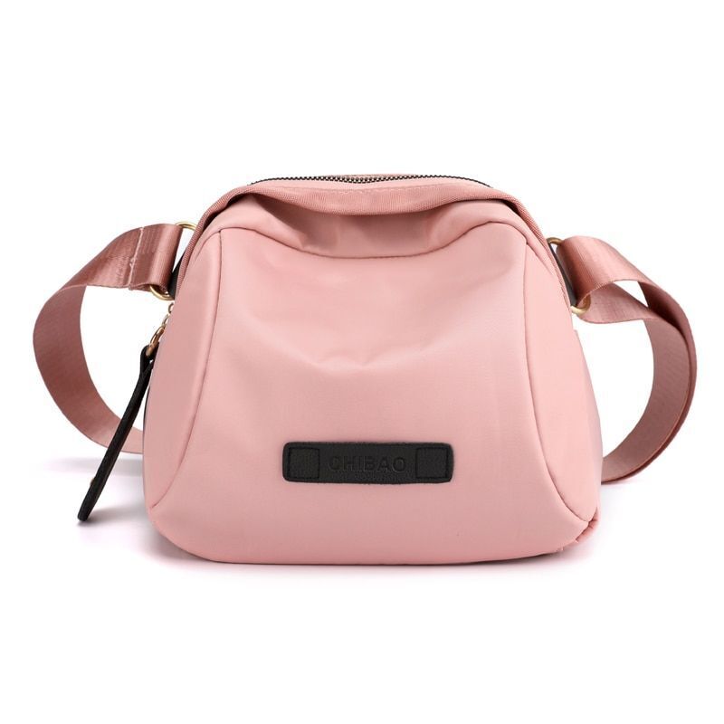 Shoulder Bag Nylon Wide Strap Crossbody Bags Waterproof Purse Pink Orange Purple