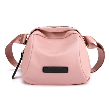 Shoulder Bag Nylon Wide Strap Crossbody Bags Waterproof Purse Pink Orange Purple