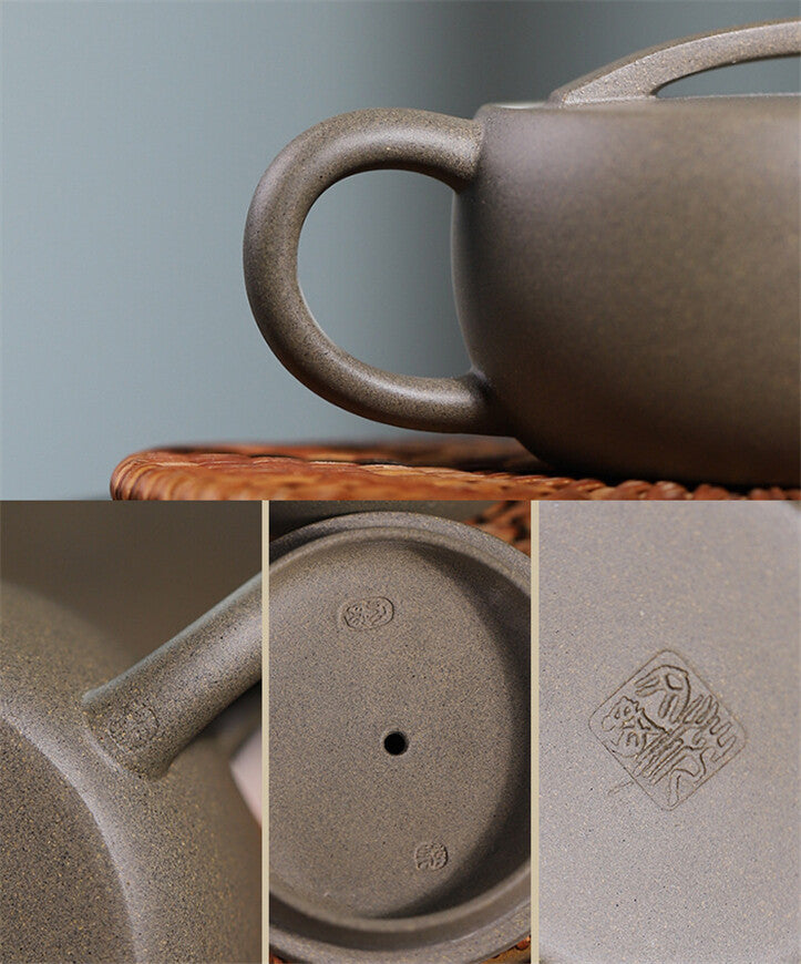 Big Mouth Tea Pot For Pu'er Tea Full Handmade Hanwa Pot Marked Zisha Qingduan