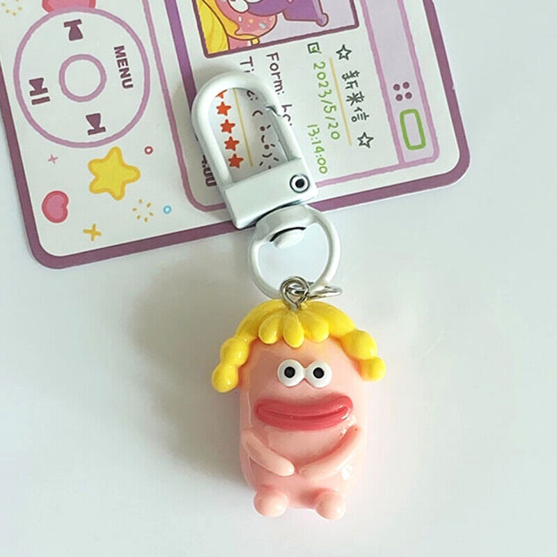 Sausage Big Mouth Monster Key Chain Doll Pendant Key Ring Charms Car Bag Decor