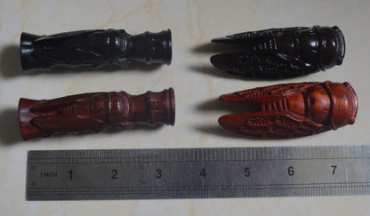 Ebony Wood Rosewood Carved Cicada Wooden Gift Art Sculpture Pendant Decor
