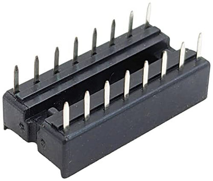 5 Pack 16 Pin Solder Tail Low Profile DIP IC Socket,0.79"x0.39"x0.15"