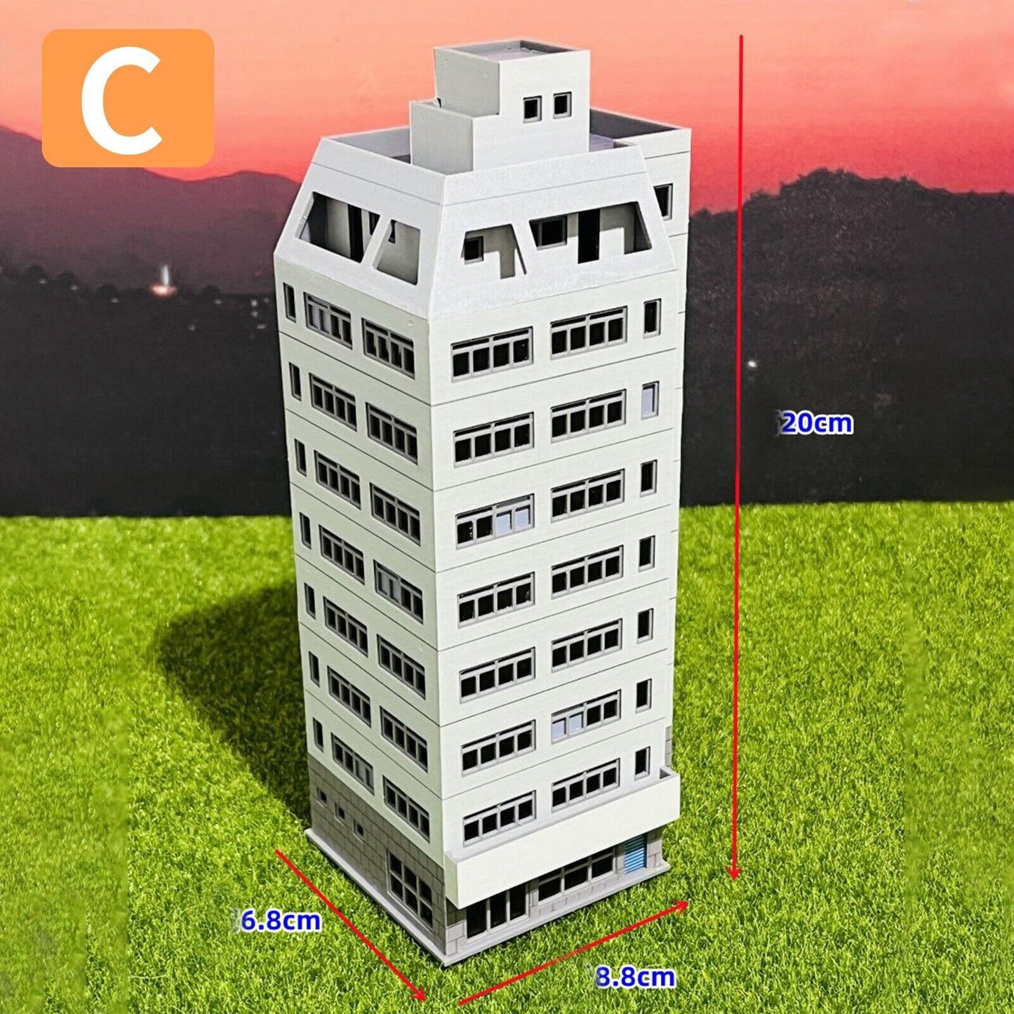 1:150 N Scale Train Railway Modern Scene Office Building Model Toys