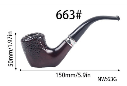 New Handmade Old Style Smoking Pipe with Filter Cleaning Metal Bowl Portable