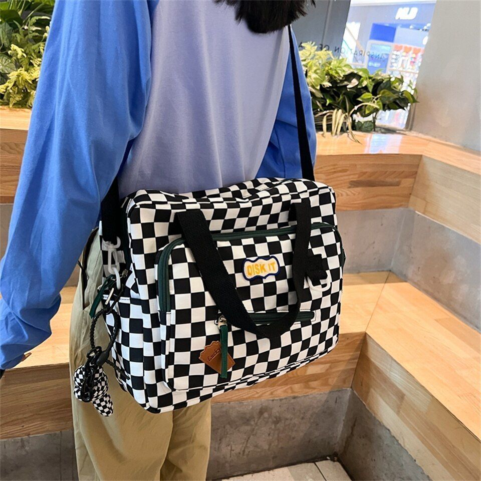 Cute Backpack Student Bag Badge Multifunctional Waterproof Nylon 35*28*12 CM 1PC
