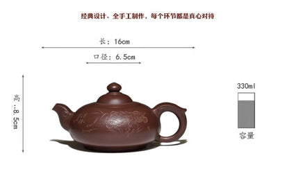 330cc chinese Yixing Handmade Zisha teapot purple Clay RuYi Gongfu Hu Tea Pot