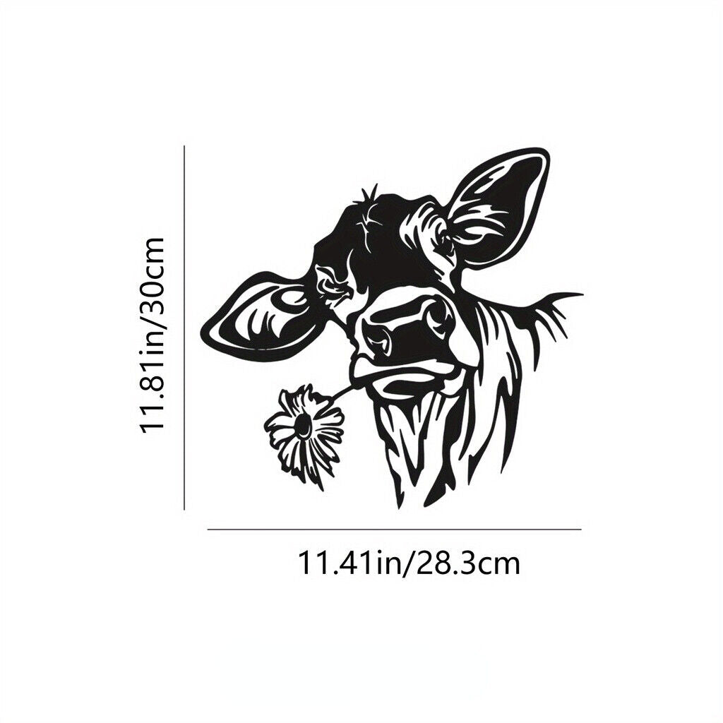 1 Pc，Metal Cow Wall Art Hanging Decorations, Black Cow Wall Decor Home Sign
