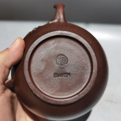 China Yixing Zisha Pottery Purple Clay 400CC Hand Made Tree Peony Flower Teapot