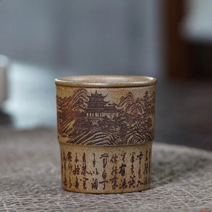 160ml Yixing purple clay Landscape Wood-fired Tea-tasting Smelling Master Cup