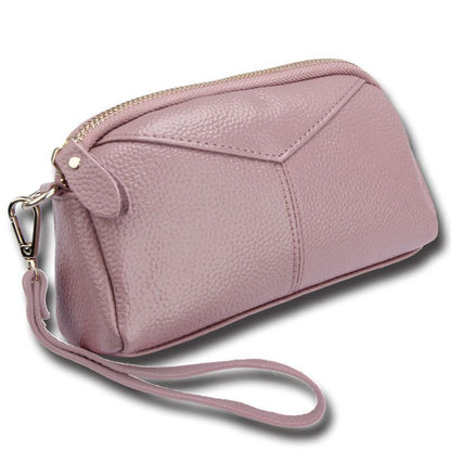 Cow Leather Women Day Clutch Bags Handbag For Women Lady Wristlet Solid Zipper