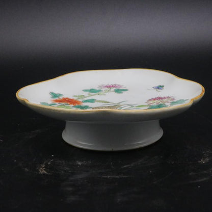 Old Chinese Qing Tongzhi porcelain Color Painted flower & bird plate