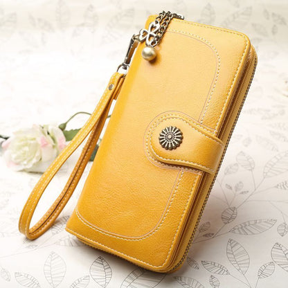 Vintage Purse Leather Classic Wallet Blue Brown Black Coin Purses Red Clutch Bag