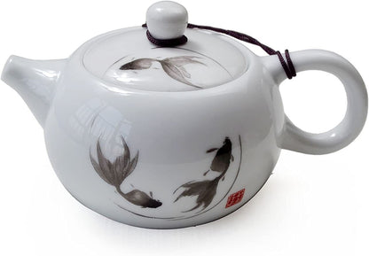 Porcelain Teapot, 6oz Tea Pot White Chinese Gongfu Tea Set