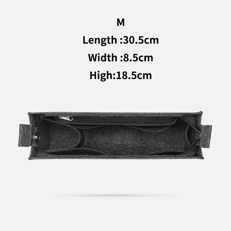 Purse Organizer Insert Felt Makeup Bag Zipper Luxury Handbag Tote Shaper Travel