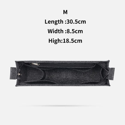 Purse Organizer Insert Felt Makeup Bag Zipper Luxury Handbag Tote Shaper Travel