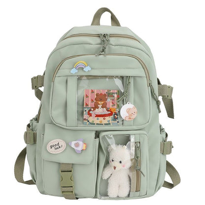 Women Backpacks Waterproof Multi-Pocket Nylon School Student Bag 40*11*30 CM 1PC