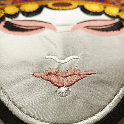 2pcs Chinese Style Sew on Sequined Peking Opera Mask Patch Embroidery Patches