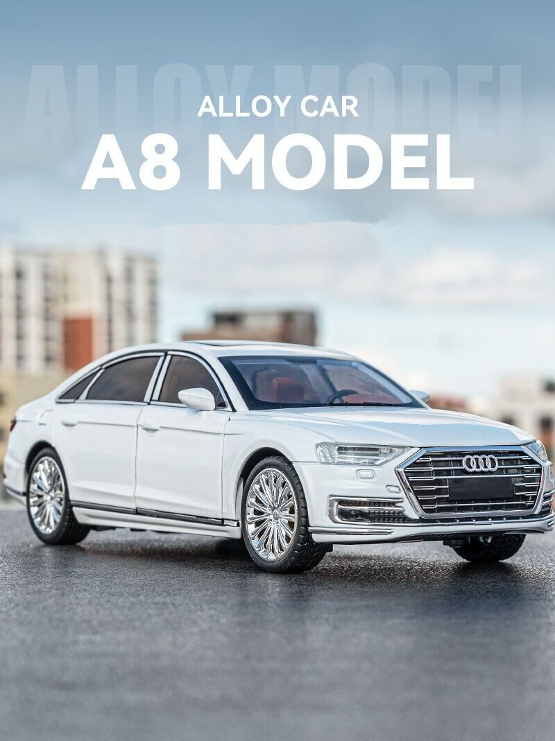 1:24 AUDI A8 Diecast Model Car Toy Vehicle Collection Sounds Lights Gift Kids