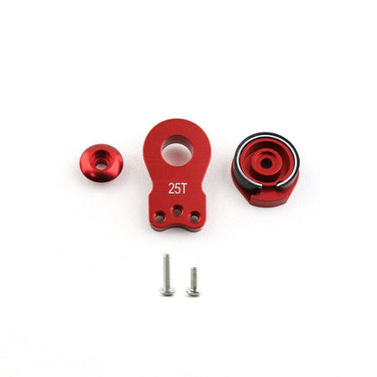 Red 25T CNC Aluminum Steering Servo Swing Arm Horn for 1/8 1/10 RC Crawler Car f