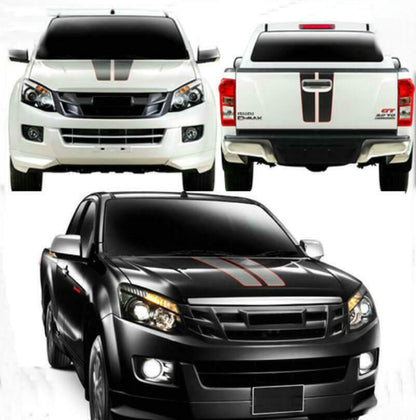 Car Hood Rear Racing Stripe Sticker Kit For Isuzu All Models Decals Custom
