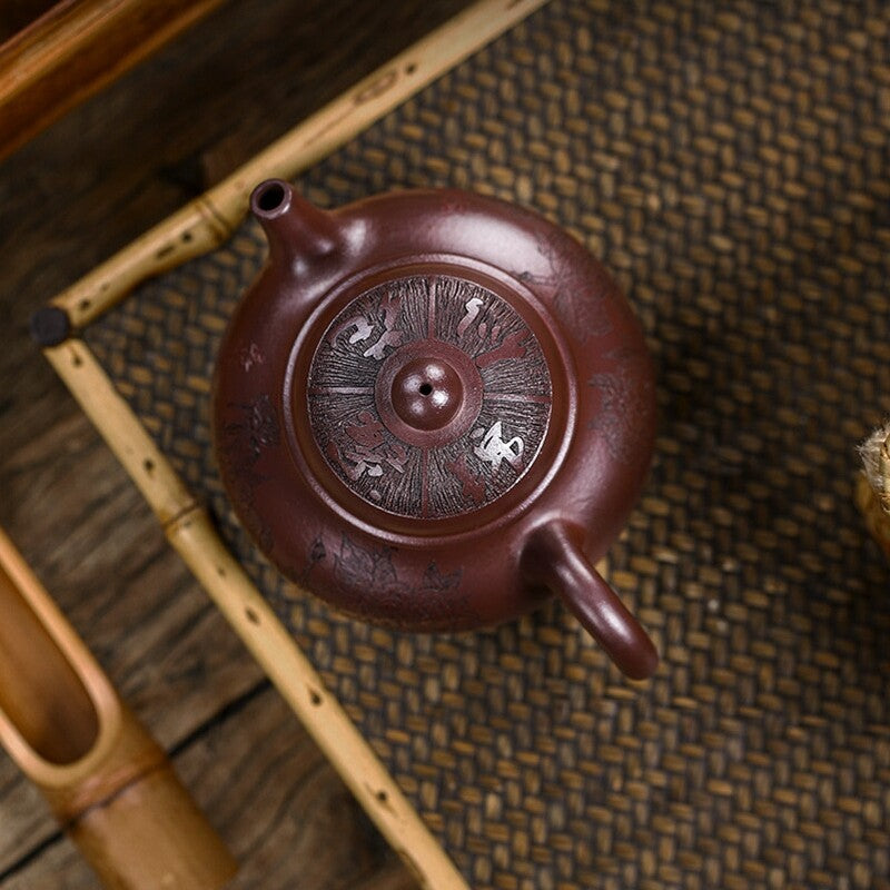 300ml true yixing zisha purple clay tea pot handmade carved certificate paper