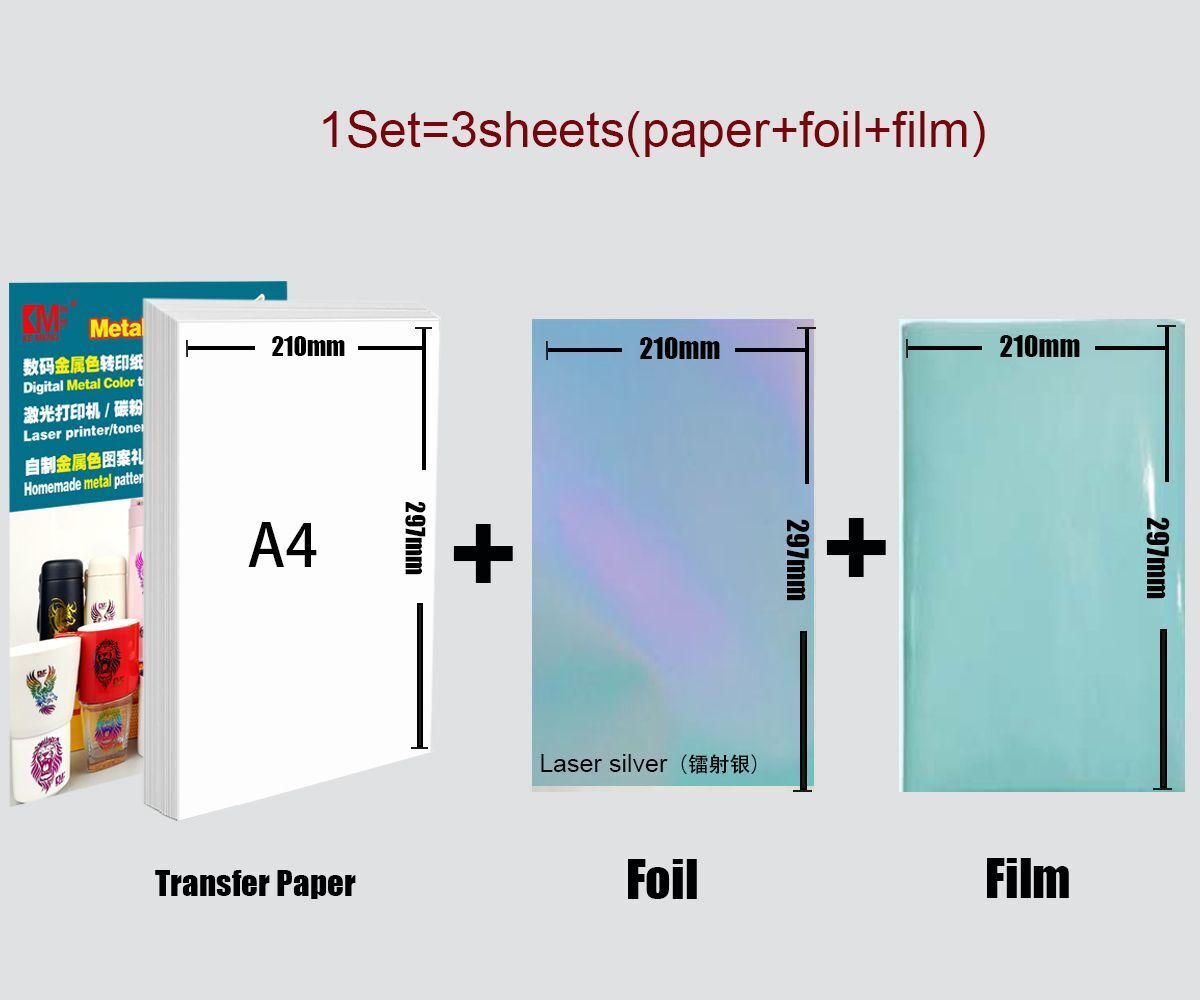 Water Transfers Decal 3Pcs Printable Laser Hot Stamping Paper Image Mug Stickers