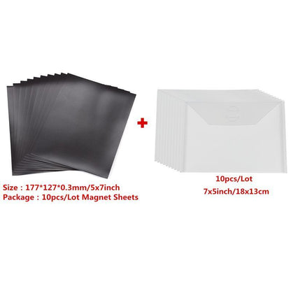 Magnet Sheet 10Pcs Set Rubber Self Adhesive Sticker Black Magnetic Mat 177x127mm