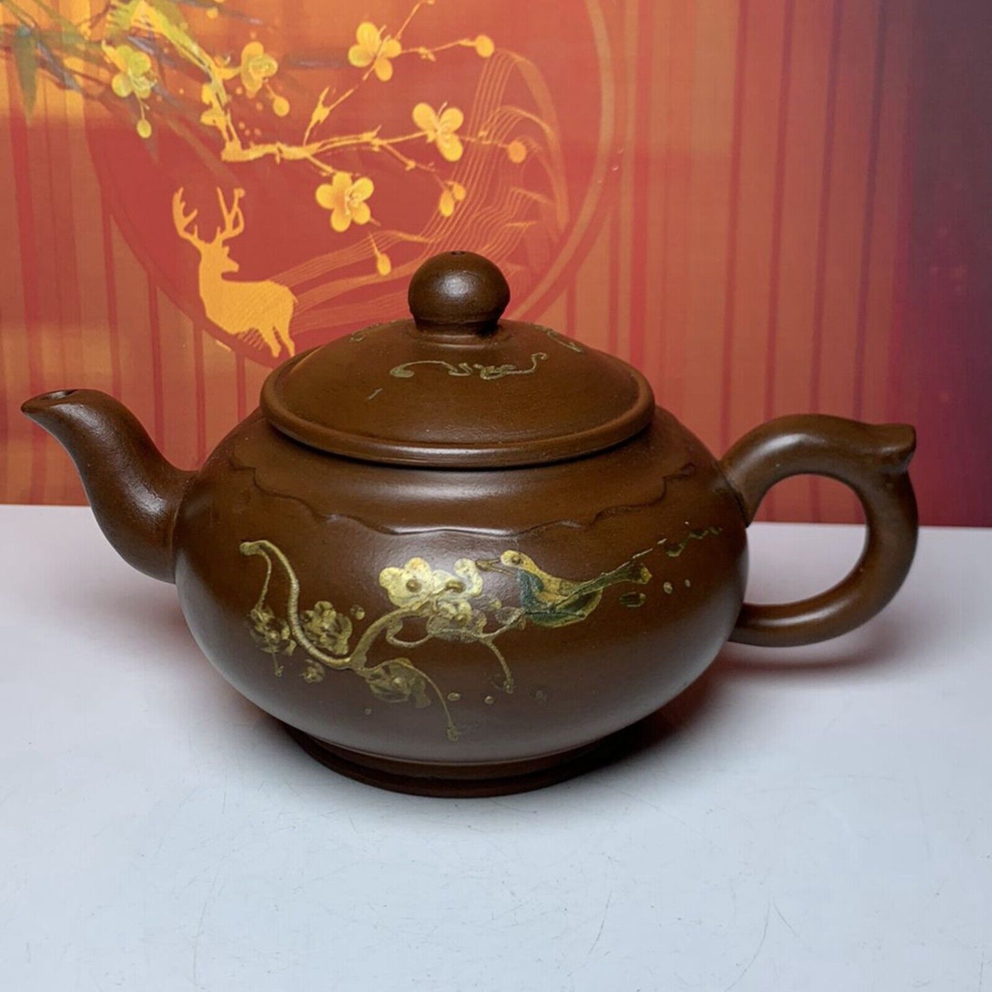 Chinese Yixing Purple Clay Teapot Zisha Ceremony Painted Nice Teaware Collection
