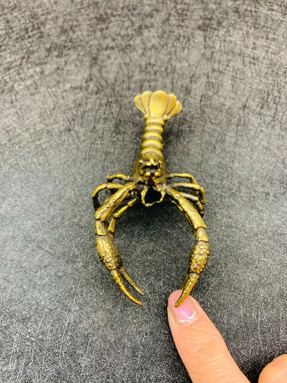 Brass Statue Lobster Office Desk Decorative Tea Pet Gifts Collection