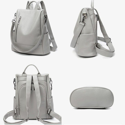 Backpack Soft Leather Large Bag Traveling Laptop Bags Polyester Hasp Zipper 1 PC