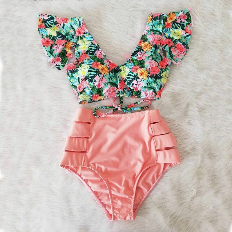 Women Swimsuit Swimwear High Waist Bikini Sexy Push Up Plus Size Bathing Suits