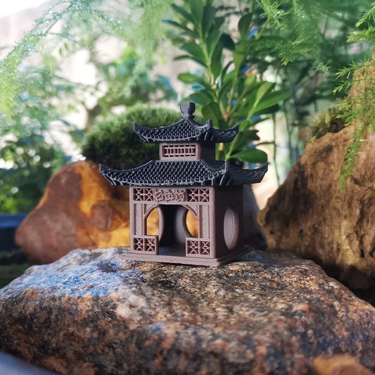 Chinese Ancient Architecture Model Fish Tank Micro Landscape Landscape Decor